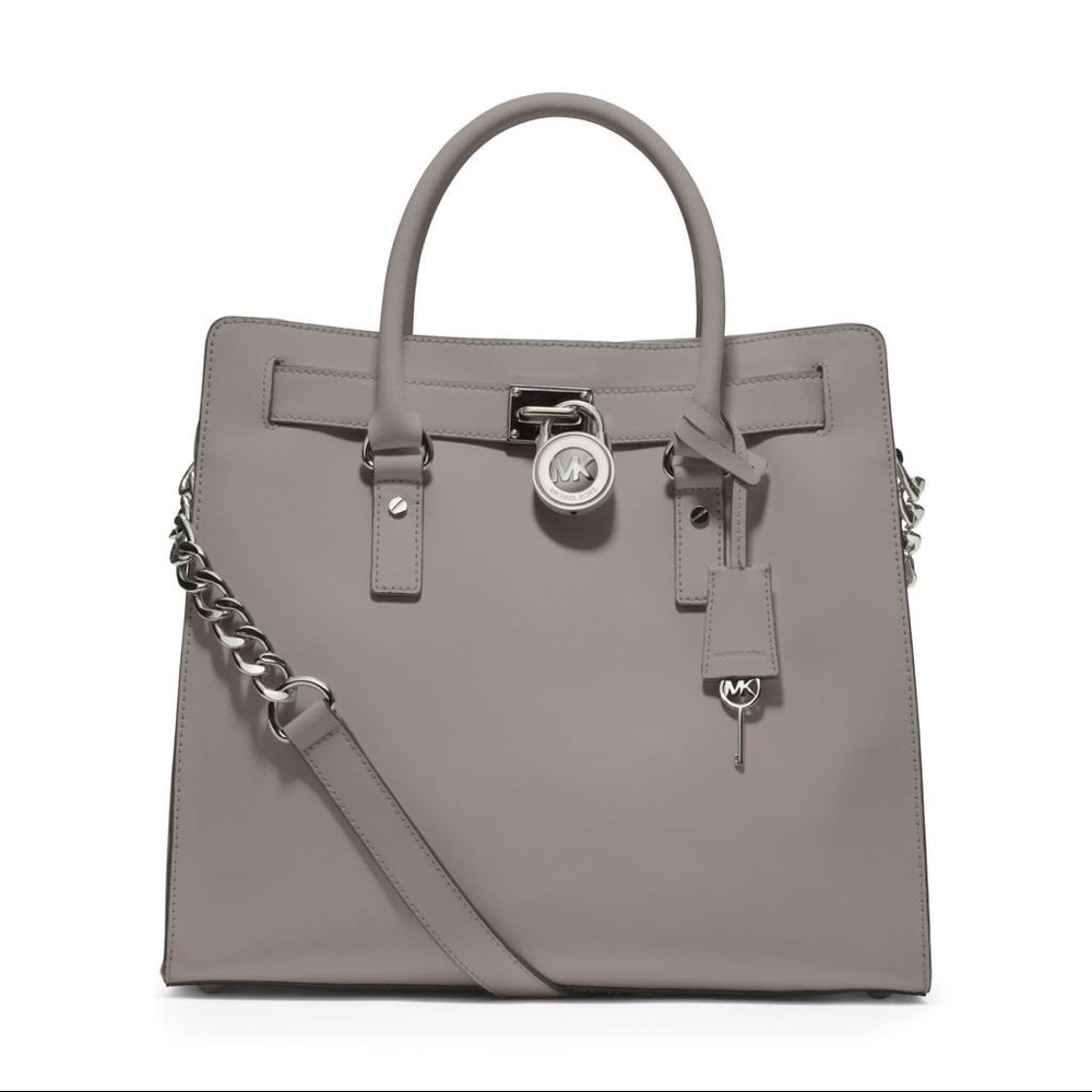 Michael Kors large Hamilton handbag, grey saffiano leather